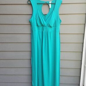 Feathers Teal Knit Empire Waist  Maxi Dress size 2X